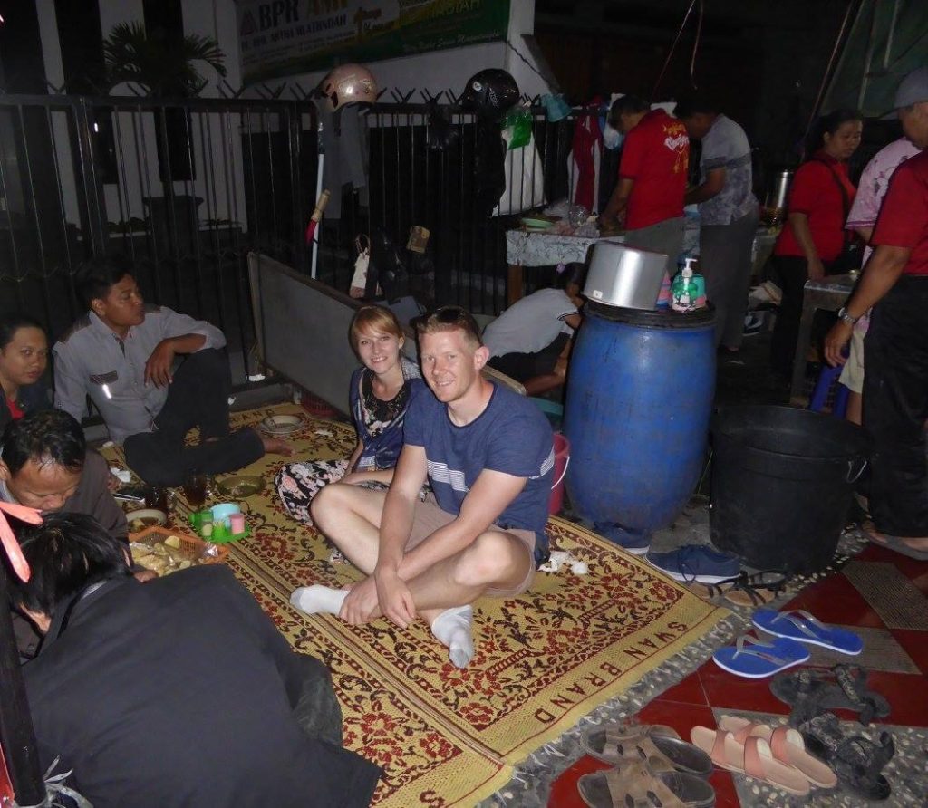 local guide and British couple