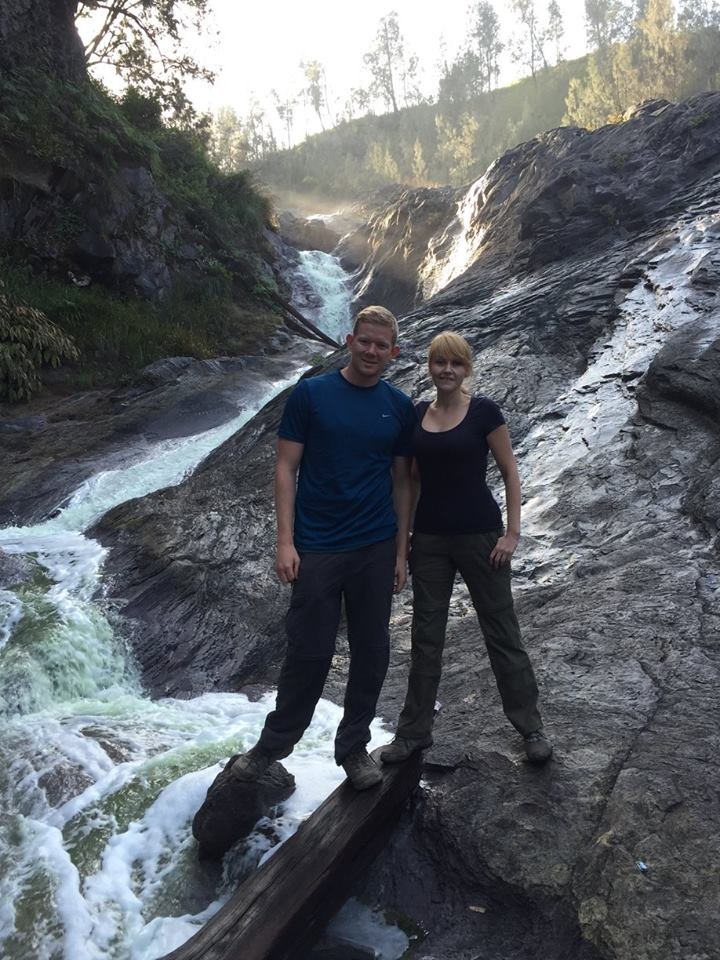 kalipait waterfall with local guide